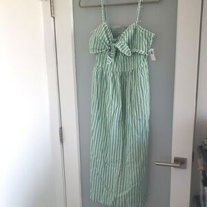 Brand NEW Old Navy Green and White Striped Dress w/Bow Front